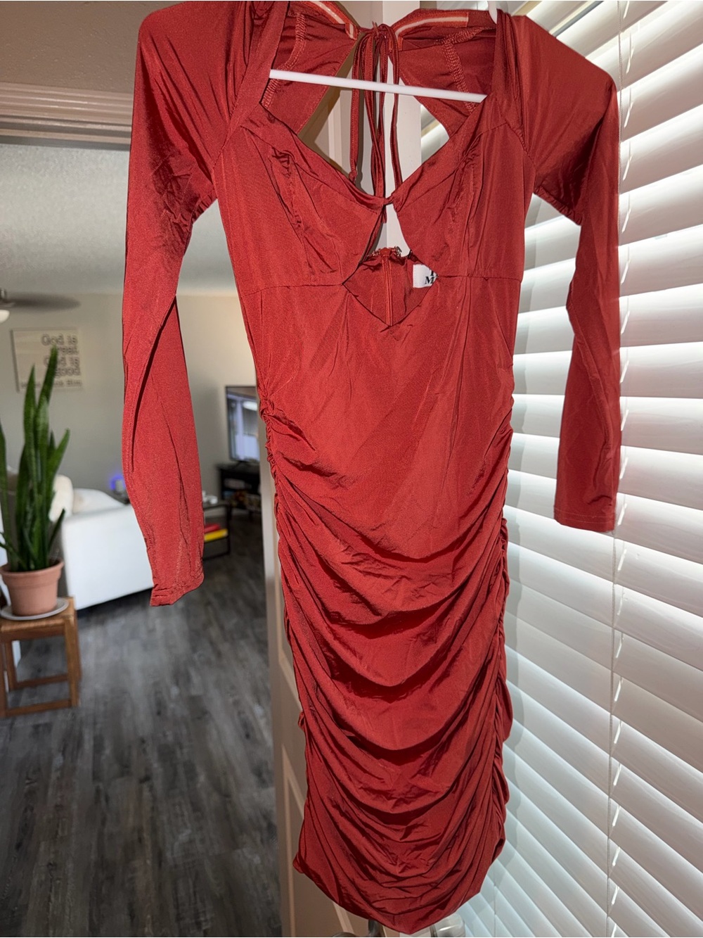 Tiger Mist Red Long Sleeve Mini Dress